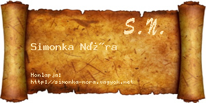 Simonka Nóra névjegykártya